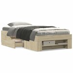 vidaXL Cadre de lit sans matelas chêne sonoma 100x200 cm
