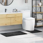 vidaXL Ensemble de tapis de bain antidérapants 2 Pièces Gris foncé PP
