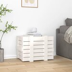 vidaXL Boîte de rangement Blanc 58x40 5x42 cm Bois massif de pin