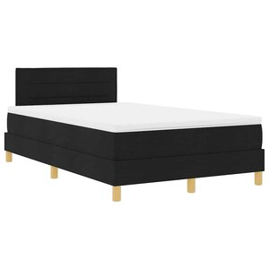 vidaXL Lit à ressort LED avec matelas Noir 120 x 190 cm tissu