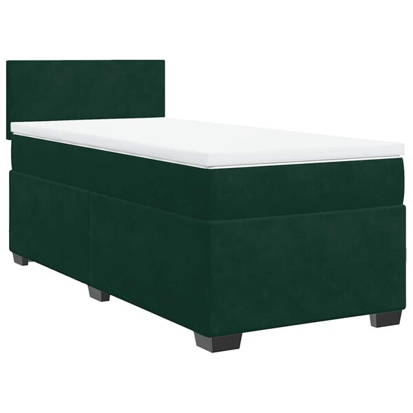 vidaXL Sommier à lattes de lit avec matelas Vert foncé 90x200 cm