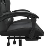 vidaXL Chaise de jeu pivotante avec repose-pied Noir Similicuir