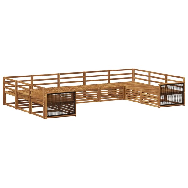 vidaXL Ensemble de canapés d'extérieur 9 pc Naturel