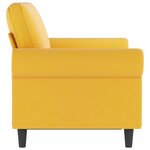 vidaXL Canapé à 2 places Jaune 120 cm Velours
