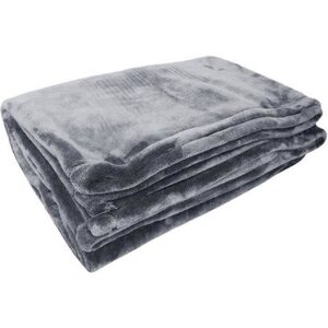 Couverture microflanelle grise 220 x 240 cm