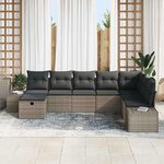 vidaXL Ensemble de canapé de jardin 8 Pièces Gris Poly rotin