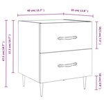 vidaXL Table de chevet noir 40x35x47 5 cm bois d’ingénierie