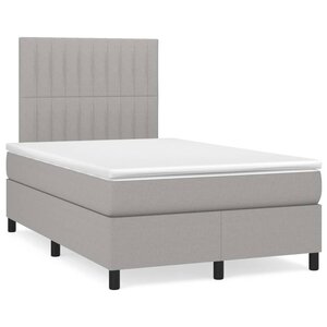 vidaXL Sommier à lattes de lit avec matelas Gris clair 120x200cm Tissu