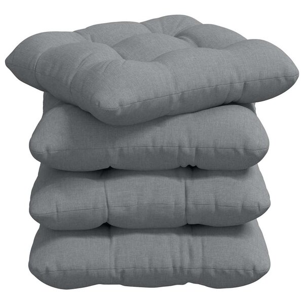 vidaXL Coussins de siège 4 Pièces Gris clair 40 x 40 x 12 cm tissu