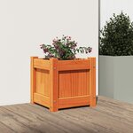 vidaXL Jardinière cire marron 31x31x31 cm bois de pin massif