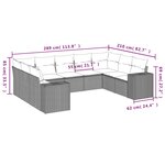 vidaXL Salon de jardin avec coussins 9 Pièces beige résine tressée