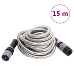 vidaXL Tuyau d'arrosage et buse de pulvérisation argenté 0 6" 15m inox