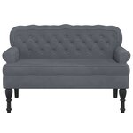 vidaXL Banc avec dossier gris foncé 119 5x64 5x75 cm velours
