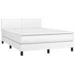 vidaXL Sommier à lattes de lit avec matelas Blanc 140x190cm Similicuir