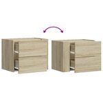 vidaXL Table de chevet murale chêne sonoma 45x30x35 cm