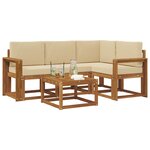 vidaXL Ensemble de canapés d'extérieur 5 pc Naturel et Beige