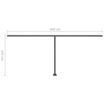 vidaXL Auvent automatique sur pied 600x300 cm Jaune/Blanc