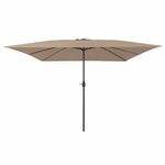 vidaXL Parasol de jardin Taupe  Noir 295 x 295 x 245 cm