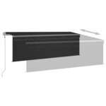 vidaXL Auvent automatique rétractable avec store 4x3 m Anthracite