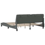 vidaXL Cadre de lit avec LED sans matelas gris foncé 180x200 cm tissu