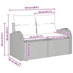 vidaXL Ensemble de canapé de jardin 7 Pièces Gris 55 x 55 x 37 cm