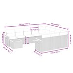 vidaXL Salon de jardin 11 Pièces avec coussins gris résine tressée