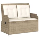 vidaXL Salon de jardin avec coussins 3 Pièces beige résine tressée