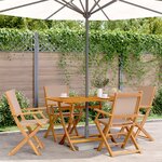 vidaXL Ensemble à manger de jardin 5 Pièces taupe tissu et bois massif