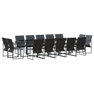 vidaXL Ensemble de salle à manger de jardin de 19 pièces avec coussins en acier et textilène