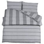 vidaXL Ensemble de housse de couette Gris 260x220 cm Coton