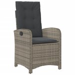 vidaXL Ensemble à manger de jardin et coussins 7 Pièces gris rotin