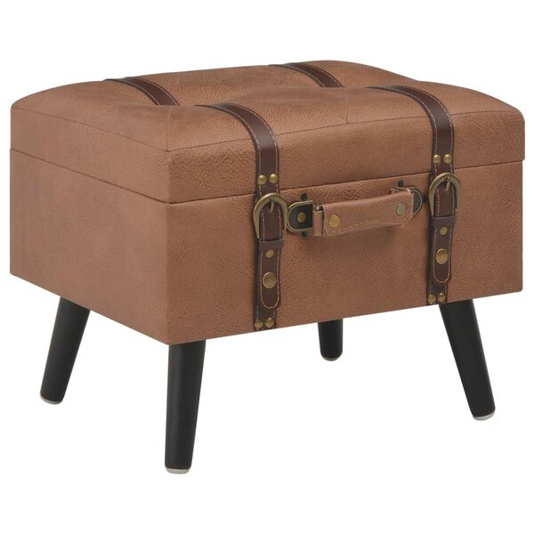Banquette pouf tabouret meuble tabouret de rangement 40 cm marron synthétique 3002173