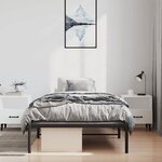 vidaXL Cadre de lit métal sans matelas noir 100x200 cm