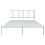 vidaXL Cadre de lit métal sans matelas et tête de lit blanc 160x200 cm