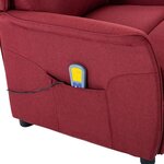 vidaXL Fauteuil de massage Rouge vin en tissu