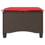 vidaXL Tabourets jardin coussins 2Pièces marron 55x55x36cm résine tressée