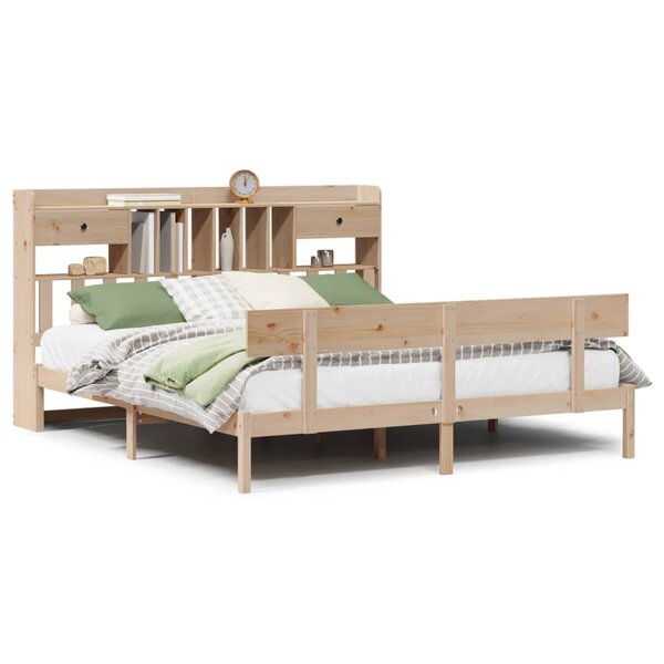 vidaXL Lit bibliothèque sans matelas 180x200 cm bois massif de pin