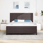 vidaXL Lit à ressorts avec matelas Marron foncé 180 x 200 cm tissu