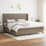 vidaXL Sommier à lattes de lit avec matelas Taupe 200x200 cm Tissu
