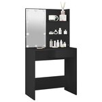 vidaXL Coiffeuse avec LED noir 74 5x40x141 cm