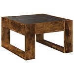 vidaXL Table basse avec LED infini chêne fumé 50x53x30 cm