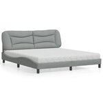 vidaXL Lit avec matelas gris clair 180x200 cm tissu