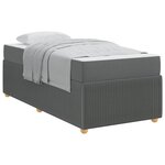 vidaXL Cadre de lit avec matelas Gris foncé 90 x 200 cm tissu