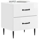 vidaXL Cabinet de chevet 2 pièces Blanc brillant 43 x 34 5 x 47 5 cm