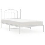 vidaXL Cadre de lit métal sans matelas et tête de lit blanc 100x200 cm