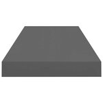 vidaXL Étagère murale flottante 2 Pièces Gris brillant 60x23 5x3 8 cm MDF