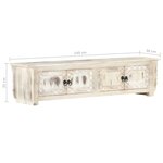 vidaXL Meuble TV Blanc 140x30x35 cm Bois massif de manguier