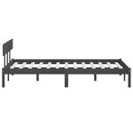 vidaXL Cadre de lit sans matelas gris bois massif 140x190 cm