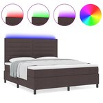 vidaXL Lit à ressorts avec matelas Marron foncé 140 x 200 cm tissu