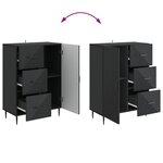 vidaXL Buffet avec tiroir Noir 66 x 34 5 x 89 5 cm Bois d'ingénierie